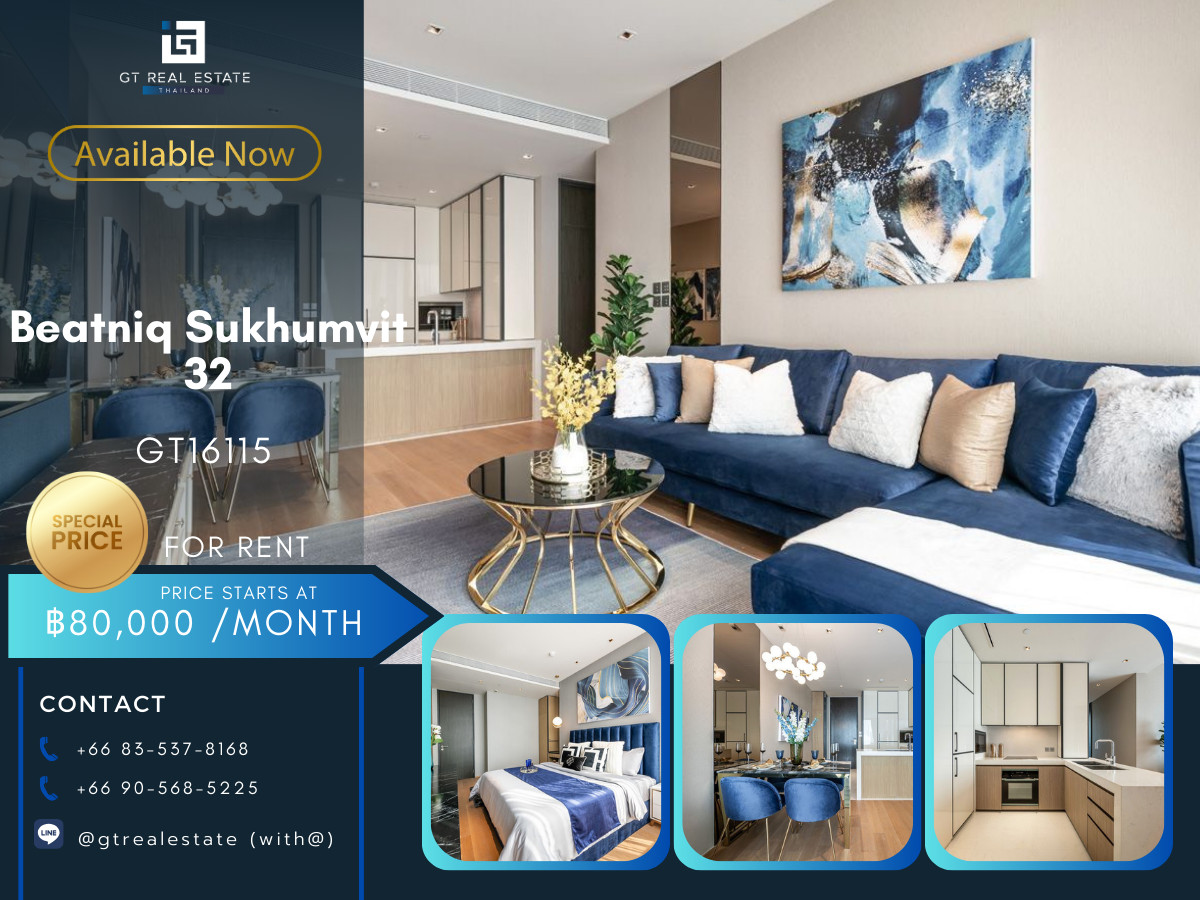 For RentCondoSukhumvit, Asoke, Thonglor : ✨ GT16115 | Luxury condo at Beatniq Sukhumvit 32, convenient travel, near BTS, shuttle available, beautifully decorated room, fully furnished, ready to move in!!