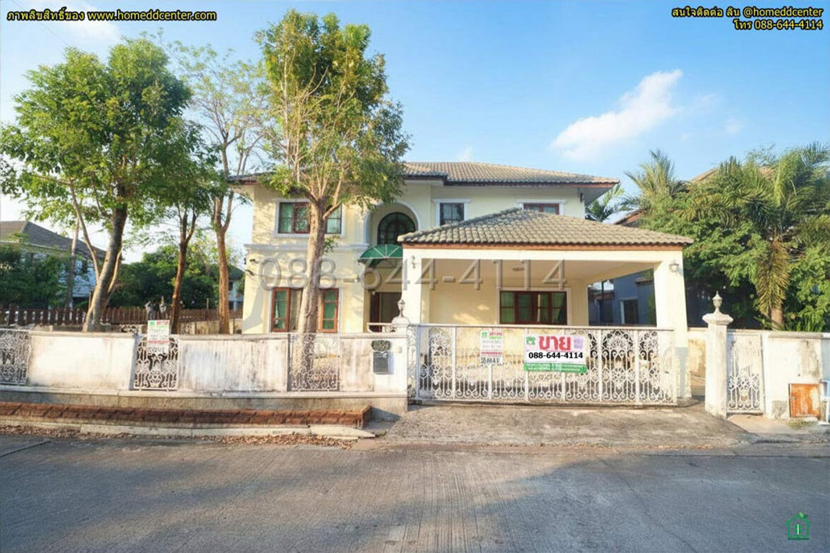 For SaleHouseMin Buri, Romklao : Single house for sale, corner house, Suwinthawong, Nong Chok, next to the main road, Suwinthawong, largest type! KC Suwinthawong (Soi 46), pristine condition, built-in architect, close to 2 BTS lines.