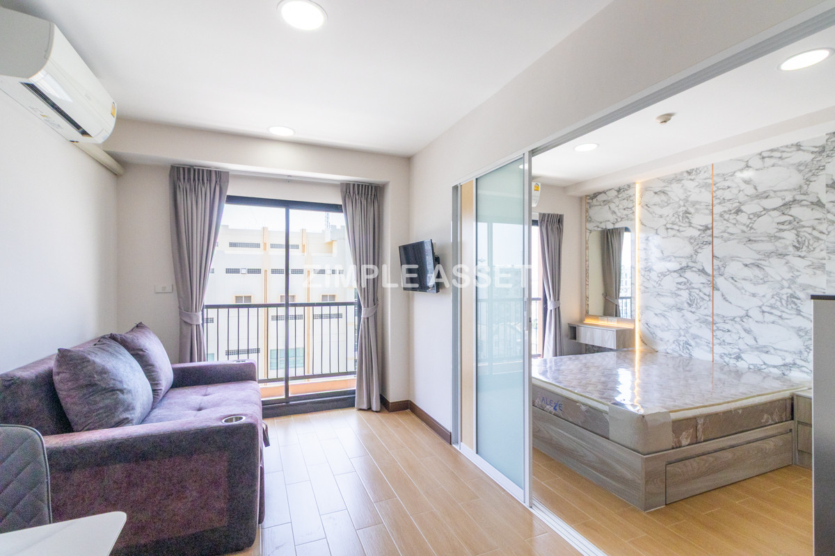 For RentSamut Prakan,Samrong : Line ID: @zimple_asset  Modern room apartment in Bang Phli, fully furnished with electrical appliances and great facilities Clean, secure, and conveniently located near shopping malls, community areas, and Bang Phli Industrial Estate.