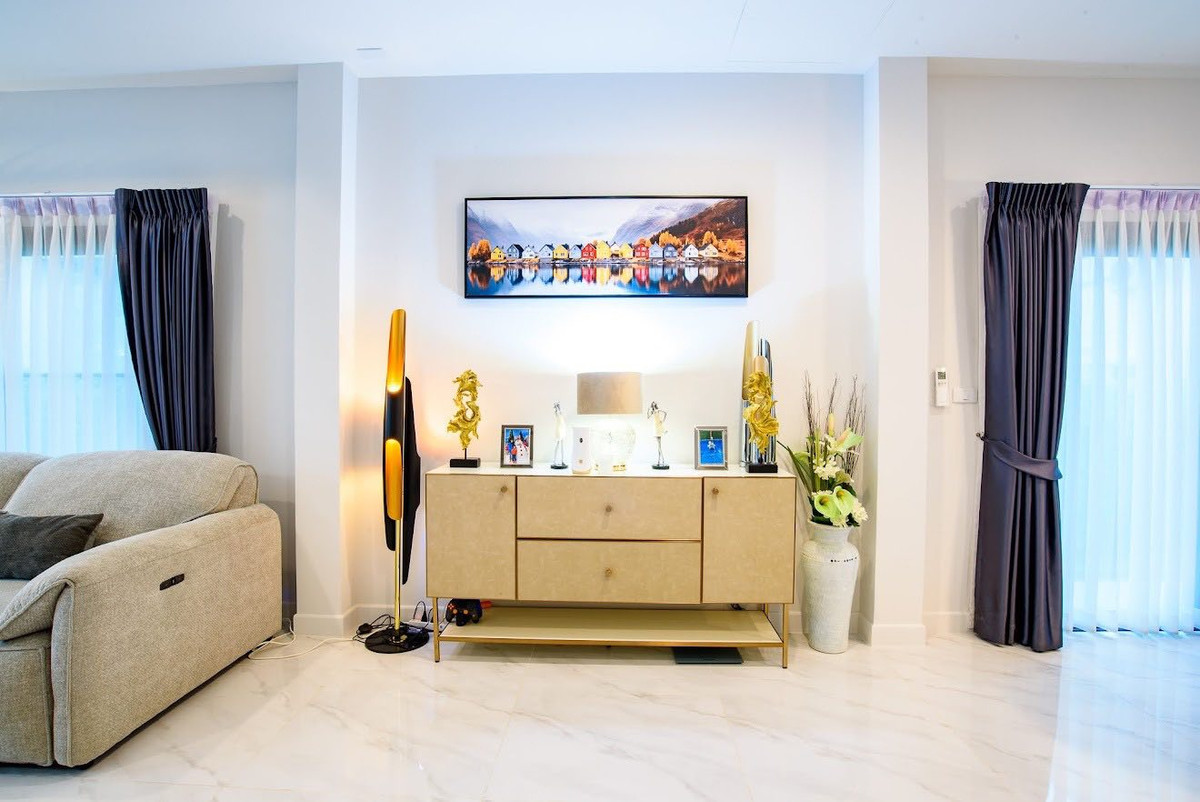 For SaleHousePattaya, Bangsaen, Chonburi : Supalai Park Ville Pattaya for sale | 2-story detached house, wide area, with furniture.