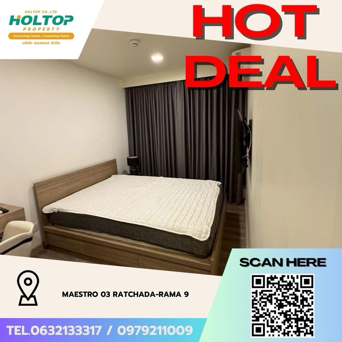 ให้เช่าคอนโดพระราม 9 เพชรบุรีตัดใหม่ RCA : #Z5057💥 190369 🔥ให้เช่าคอนโด Maestro 03 Ratchada-Rama 9 