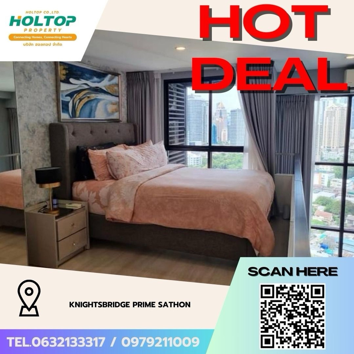 ให้เช่าคอนโดสาทร นราธิวาส : #Z5080💥 190369 🔥ให้เช่าคอนโด Knightsbridge Prime Sathon (รหัสเดิม S1017)
