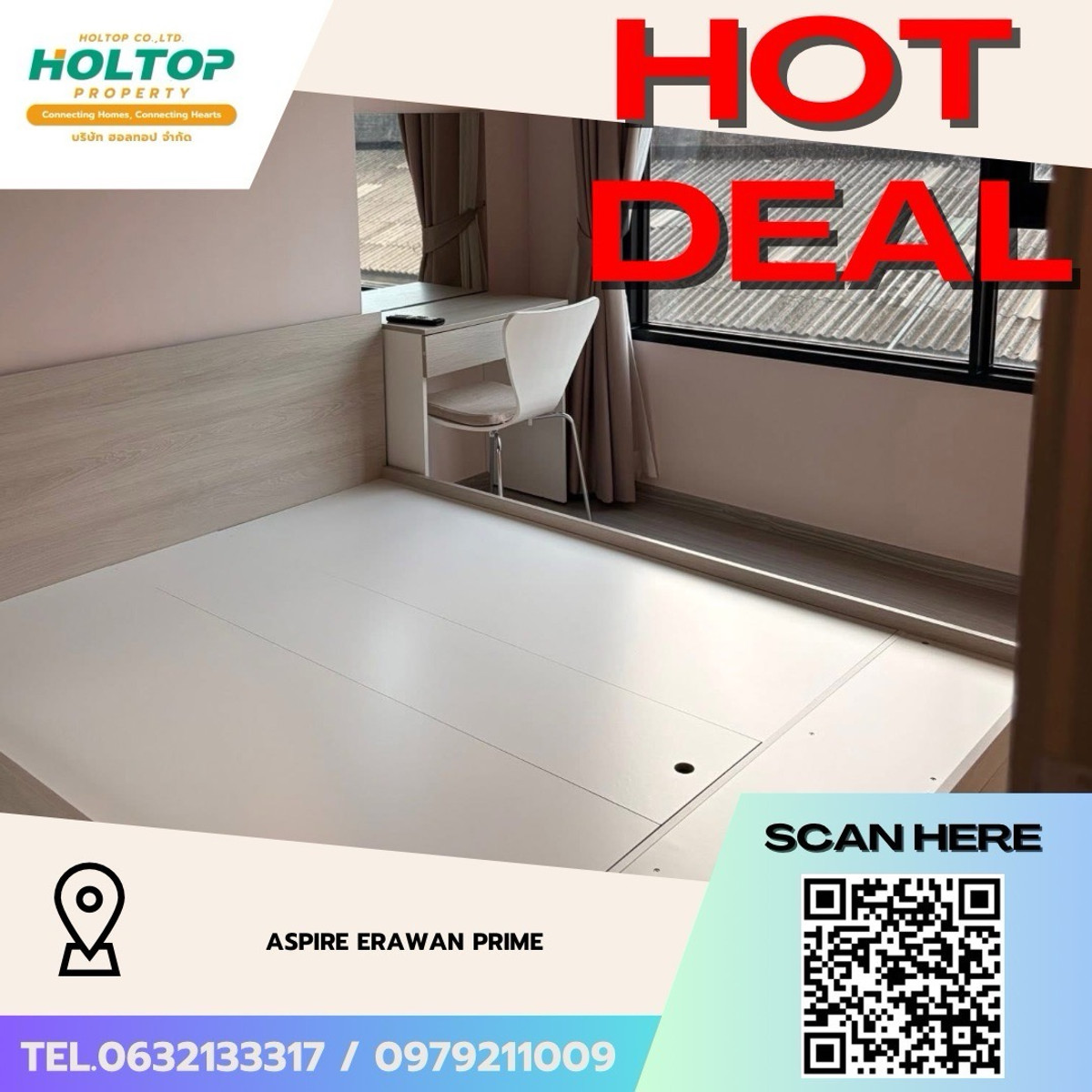 ให้เช่าคอนโดสมุทรปราการ สำโรง : #Z5064💥 190369 🔥ให้เช่าคอนโด Aspire Erawan Prime 
