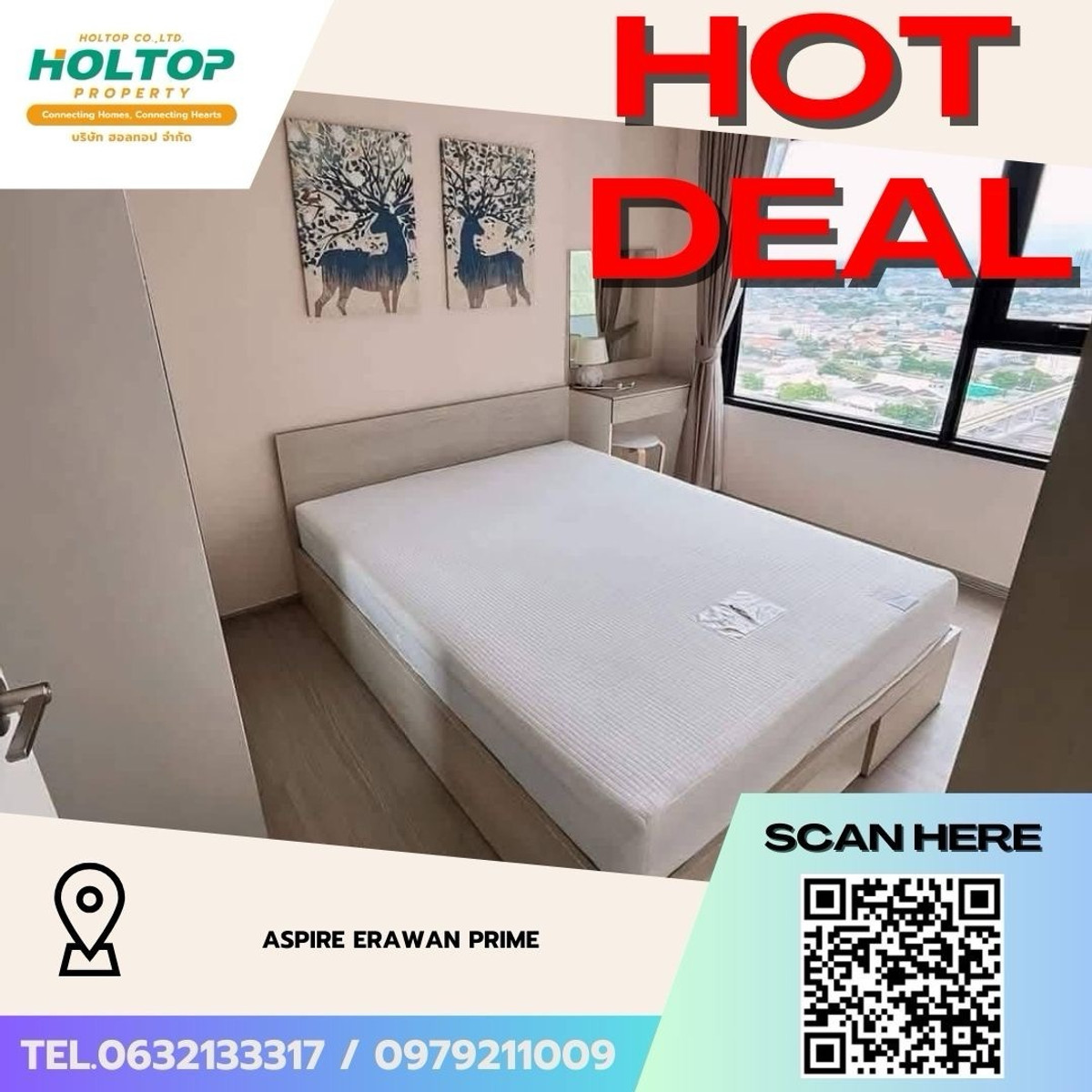 For RentCondoSamut Prakan,Samrong : #Z5075💥 190369 🔥Condo for rent Aspire Erawan Prime (old code Z1256)