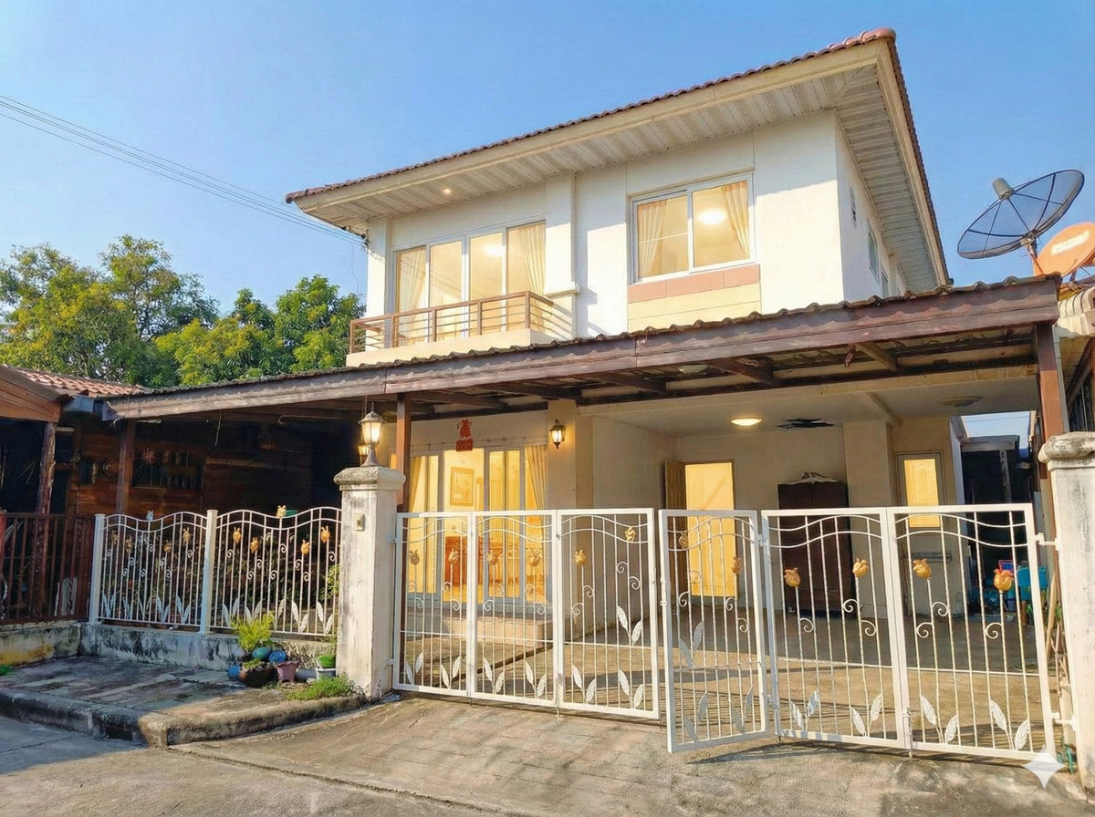For SaleVipawadee, Don Mueang, Lak Si : 2-story twin house, Supalai Garden Ville Village. Chaengwattana-Lak Si, 4 bedrooms, 2 bathrooms, 45.5 sq m, behind the edge, near the dark red line, pink line, Don Mueang Airport and Kosum Market, ready to move in, 100% free loan application.