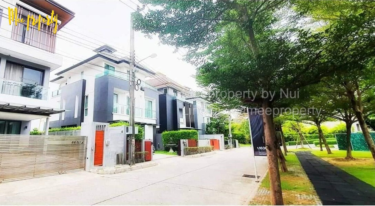For RentHousePattanakan, Srinakarin : For rent, 3-story detached house, AQ ARBOR Suan Luang Rama 9, fully furnished. 🔥🔥In front of the garden, the best location in the project.   Single house project Three floors of luxury Premium level, modern style ME-046