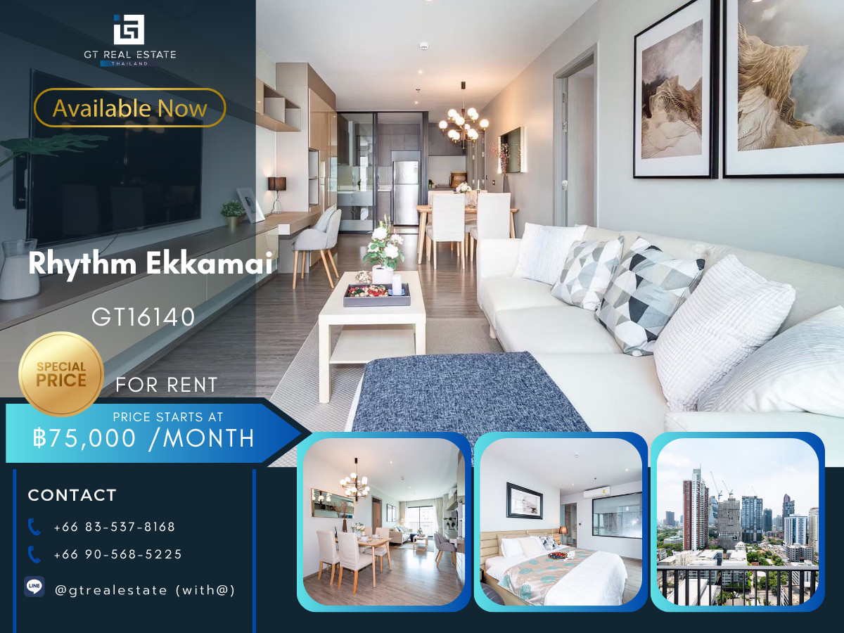 คอนโดสุขุมวิท อโศก ทองหล่อ : คอนโดพร้อมขายและเช่าที่  Rhythm Ekkamai เดินทางสะดวก ใกล้รถไฟฟ้าบีทีเอส มีรถรับส่ง ห้องแต่งสวย เฟอร์นิเจอร์ครบ พร้อมอยู่!!