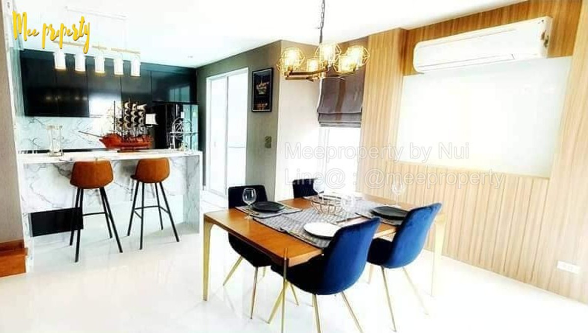 For RentHousePattanakan, Srinakarin : For rent, 3-story detached house, AQ ARBOR Suan Luang Rama 9, fully furnished. 🔥🔥In front of the garden, the best location in the project.   Single house project Three floors of luxury Premium level, modern style ME-046