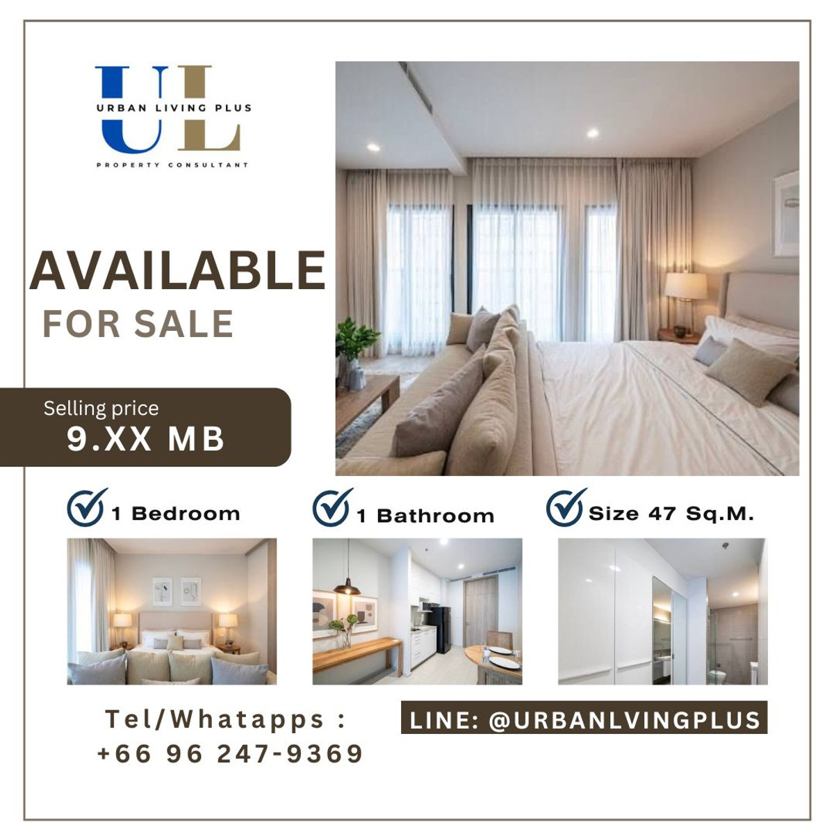 For SaleCondoWitthayu, Chidlom, Langsuan, Ploenchit : ( UL2307062 ) Tel/Line 096-2479369✨FOR SELL Noble Ploenchit , 1 bedroom, 1 bathroom, Size 47 Sq.M. Nice room, Special Deal!!