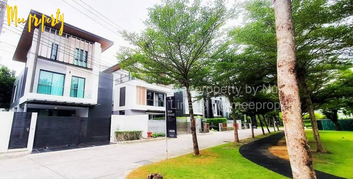 For RentHousePattanakan, Srinakarin : For rent, 3-story detached house, AQ ARBOR Suan Luang Rama 9, fully furnished. 🔥🔥In front of the garden, the best location in the project.   Single house project Three floors of luxury Premium level, modern style ME-046