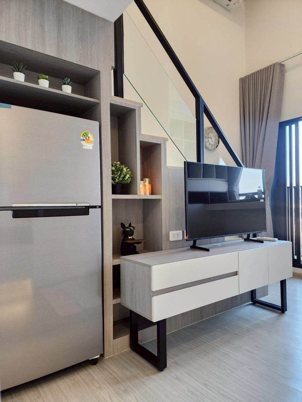 For RentCondoSeri Thai, Ramkhamhaeng Nida : 🏙✨ Origin Plug & Play Ramkhamhaeng Triple Station ✨🏙 📢📢 Duplex condo for rent, ready to move in 📢📢