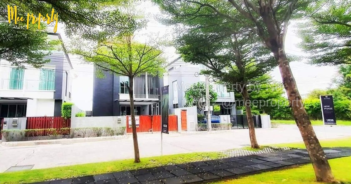 For RentHousePattanakan, Srinakarin : For rent, 3-story detached house, AQ ARBOR Suan Luang Rama 9, fully furnished. 🔥🔥In front of the garden, the best location in the project.   Single house project Three floors of luxury Premium level, modern style ME-046