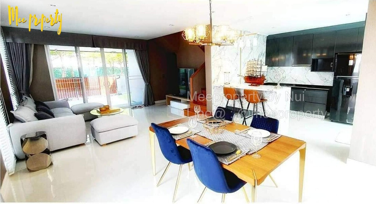 For RentHousePattanakan, Srinakarin : For rent, 3-story detached house, AQ ARBOR Suan Luang Rama 9, fully furnished. 🔥🔥In front of the garden, the best location in the project.   Single house project Three floors of luxury Premium level, modern style ME-046