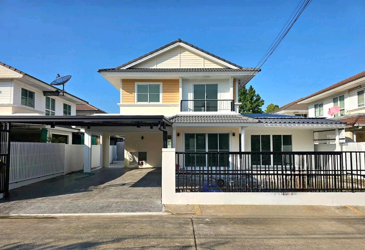 For SaleHouseNonthaburi, Bang Yai, Bangbuathong : 🔥Newly renovated detached house for sale, Pruklada Village, Wongwaen-Rattanathibet, area 64 sq m., full functions‼️ 4 bedrooms, 4 bathrooms, 4 parking spaces.