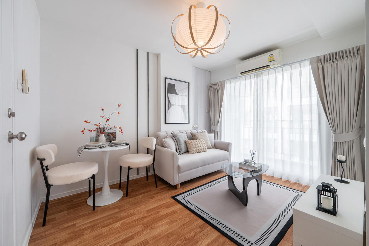 For SaleCondoLadkrabang, Suwannaphum Airport : K-6821 Corner room, newly decorated, near Suvarnabhumi Airport, Condo for sale, Lumpini On Nut, Lat Krabang 2, ready to move in.