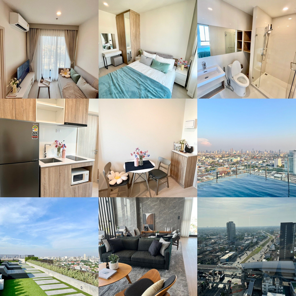 For RentCondoPinklao, Charansanitwong : The most beautiful in the project ‼️ For rent 🔥 Nue Noble Faichai wanglang, beautiful room, good location, fully furnished + has a washing machine 📍 Ready to move in (responds to chats and answers calls very quickly)