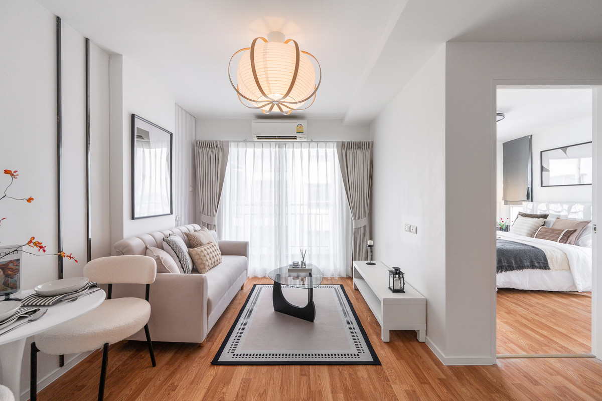 For SaleCondoLadkrabang, Suwannaphum Airport : K-6821 Corner room, newly decorated, near Suvarnabhumi Airport, Condo for sale, Lumpini On Nut, Lat Krabang 2, ready to move in.