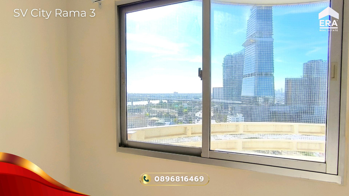 For SaleCondoRama3 (Riverside),Satupadit : Condo for sale SV City Rama 3, 18th floor, Building 8, beautiful view, see the Chao Phraya River and KingBridge Tower, room 2 Bed 1 Bath, good condition, ready to move in, SV City Rama 3 Condo for Sale.