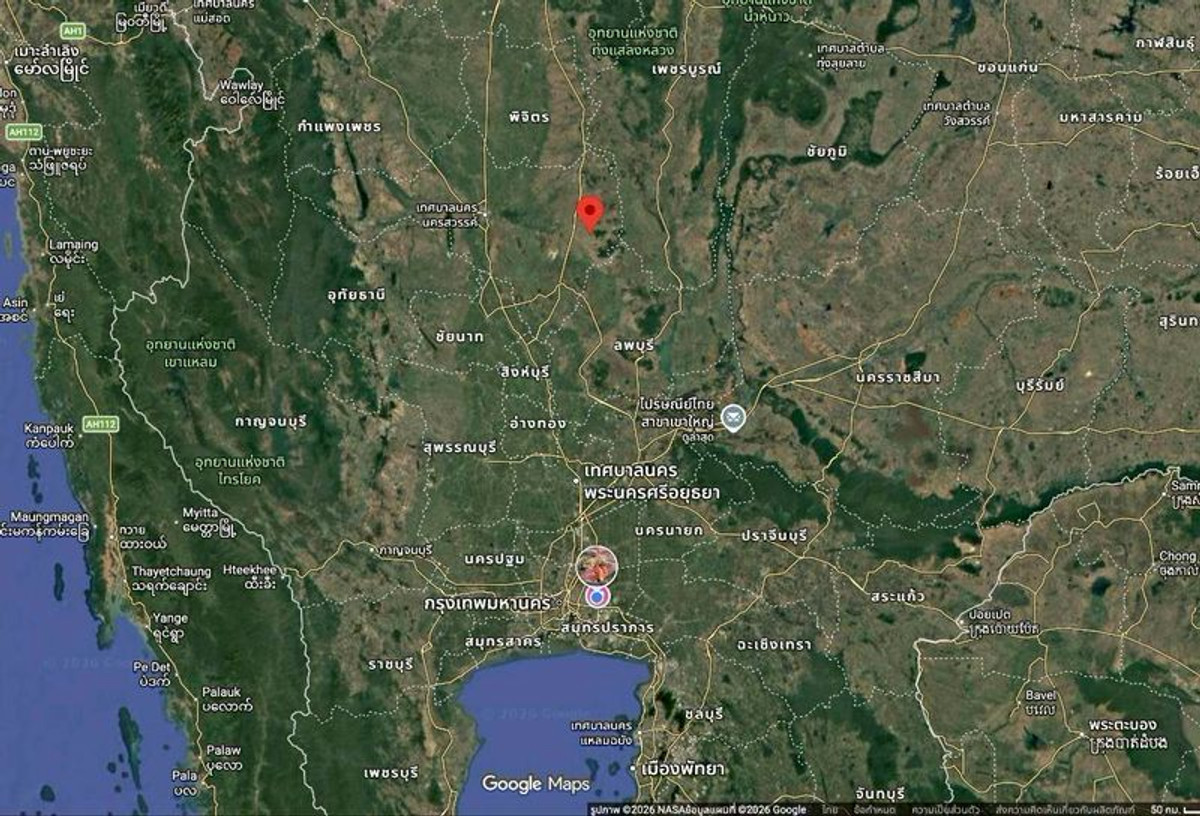 For RentLandNakhon Sawan : Land for rent, 5 rai, view of cassava plantation, near school and Phaisali Hospital, Phaisali District, Nakhon Sawan Province.