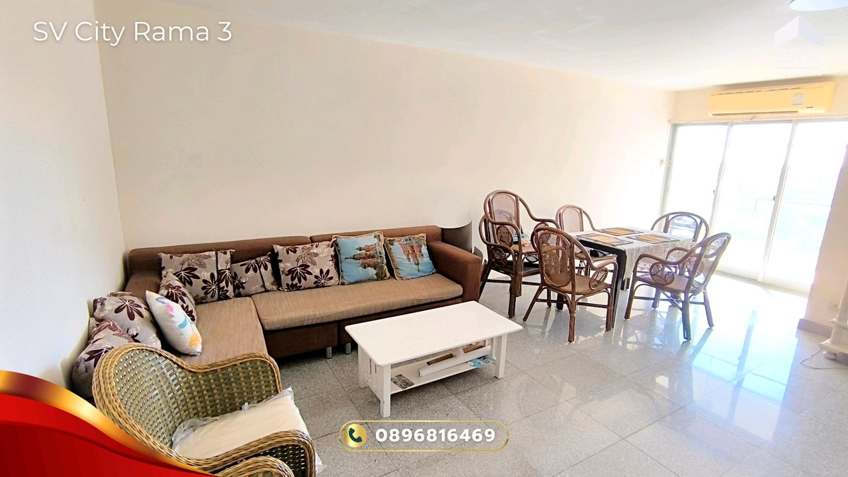 For SaleCondoRama3 (Riverside),Satupadit : Condo for sale SV City Rama 3, 18th floor, Building 8, beautiful view, see the Chao Phraya River and KingBridge Tower, room 2 Bed 1 Bath, good condition, ready to move in, SV City Rama 3 Condo for Sale.