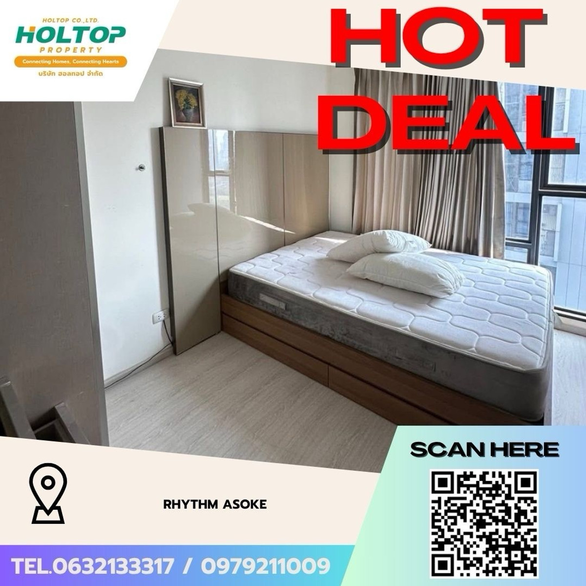 For RentCondoRama9, Petchburi, RCA : #Z5110💥 200369 🔥Condo for rent Rhythm Asoke (old code S2689)