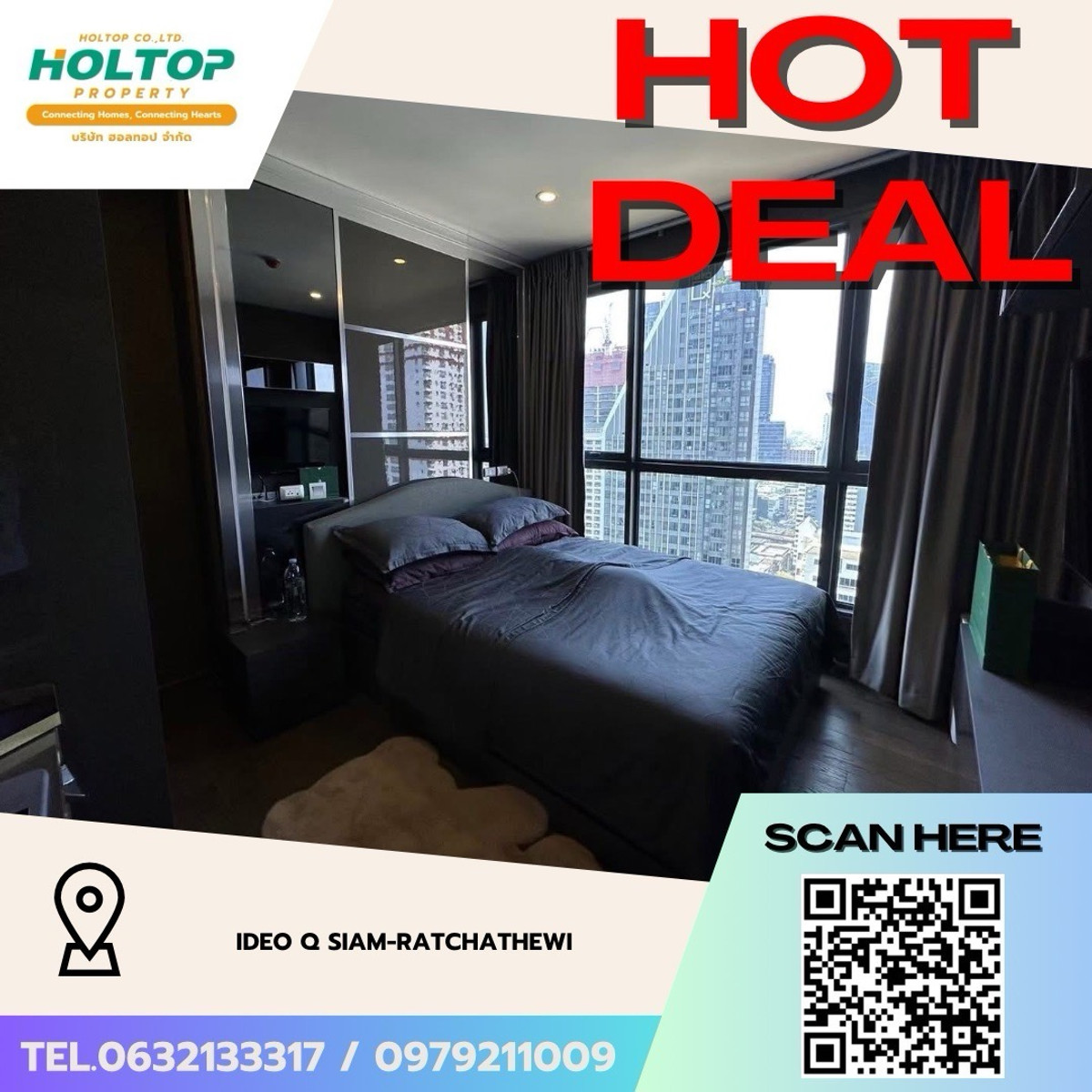 For RentCondoRatchathewi,Phayathai : #Z5107💥 200369 🔥Condo for rent Ideo Q Siam-Ratchathewi