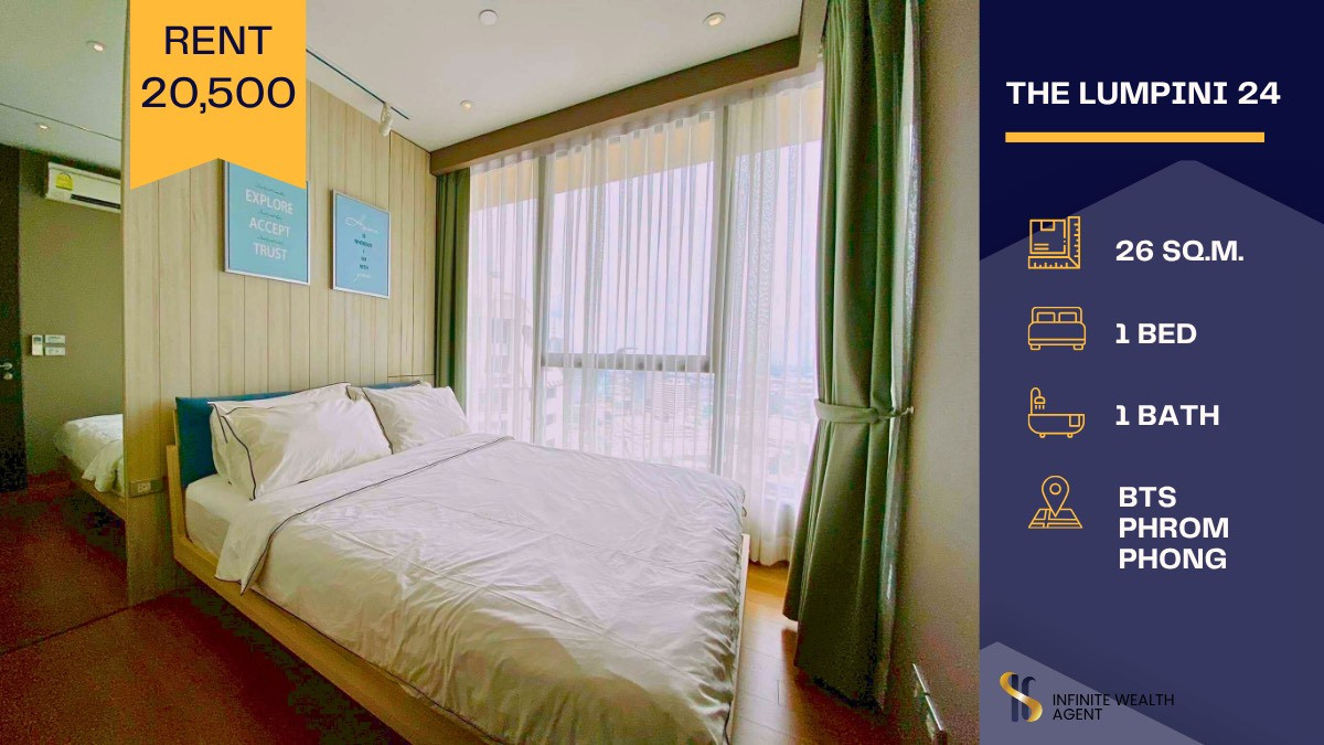 For RentCondoSukhumvit, Asoke, Thonglor : ✨🌤️ Beautiful room with morning sunlight, cozy vibes every day @ The Lumpini 24 🌿🛋️ Condo in Sukhumvit area, near BTS Phrom Phong — convenient travel and an easier urban lifestyle 🚆