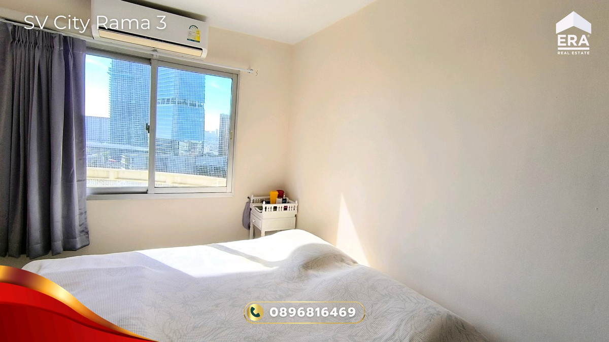 For SaleCondoRama3 (Riverside),Satupadit : Condo for sale SV City Rama 3, 18th floor, Building 8, beautiful view, see the Chao Phraya River and KingBridge Tower, room 2 Bed 1 Bath, good condition, ready to move in, SV City Rama 3 Condo for Sale.