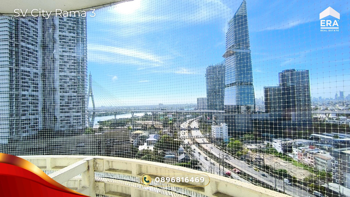 For SaleCondoRama3 (Riverside),Satupadit : Condo for sale SV City Rama 3, 18th floor, Building 8, beautiful view, see the Chao Phraya River and KingBridge Tower, room 2 Bed 1 Bath, good condition, ready to move in, SV City Rama 3 Condo for Sale.