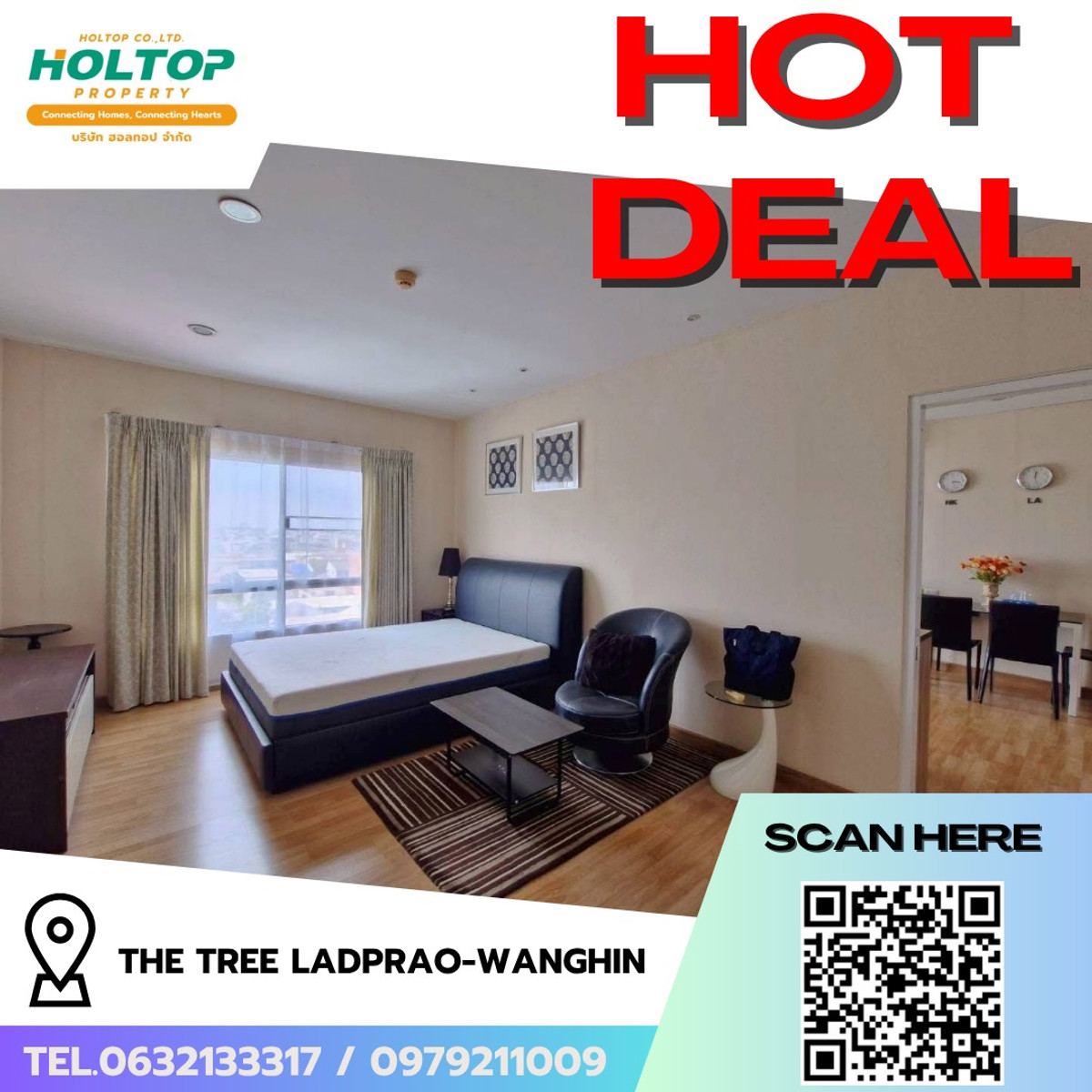 For RentCondoChokchai 4, Ladprao 71, Ladprao 48, : #R9677 🎉 210369 Condo for rent: The Tree Ladprao-Wanghin (Previous code R3399)