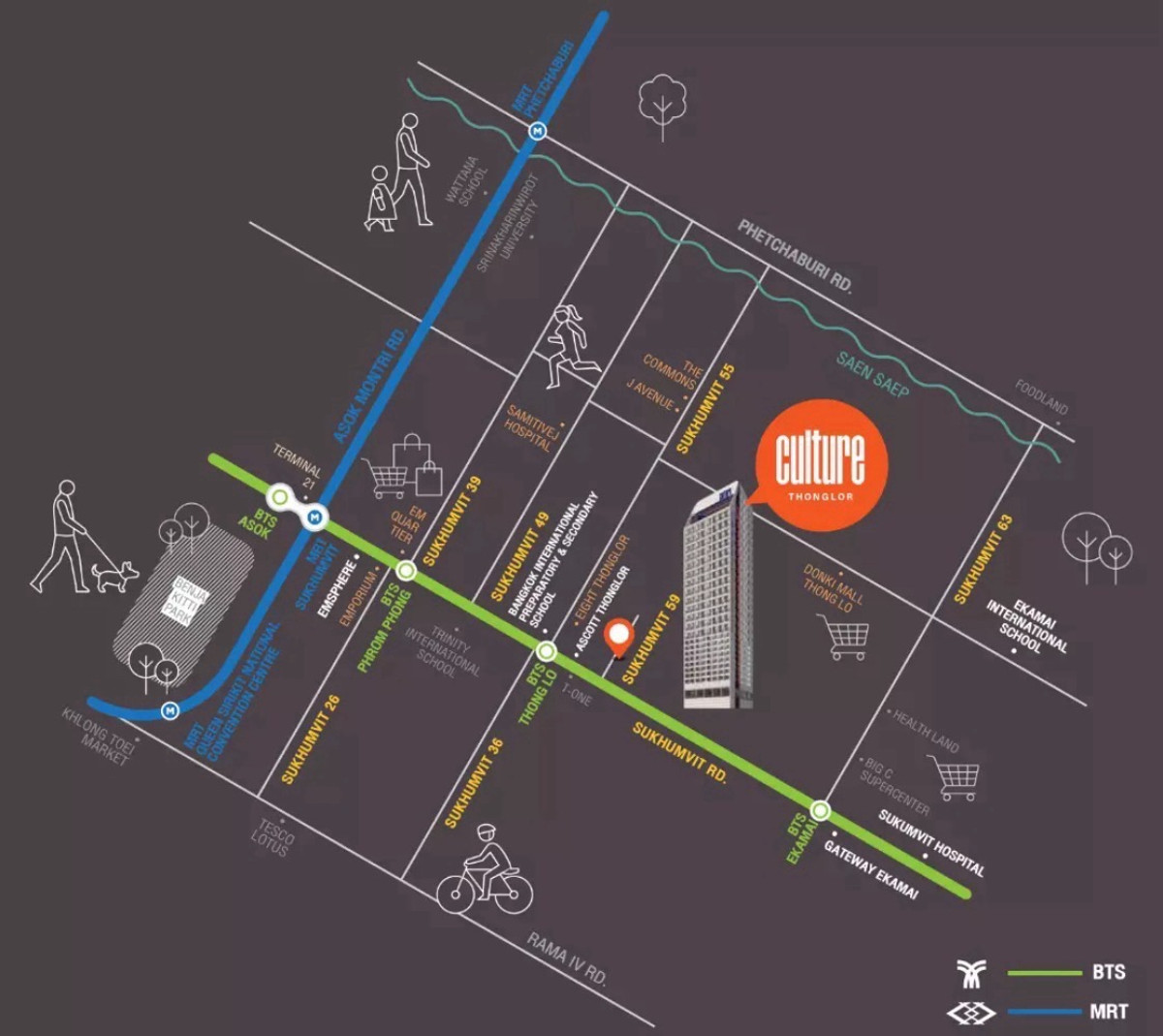 For RentCondoSukhumvit, Asoke, Thonglor : CULTURE THONGLOR @BTS Thonglor 250m. Luxury 1bedroom 30,000/month🔥🔥 ☎️Call/Line: 094-162-4424