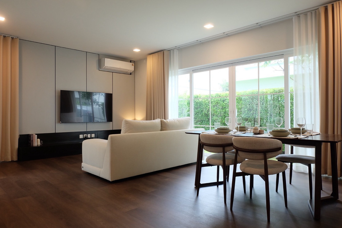 For RentHouseBangna, Bearing, Lasalle : RH033126 For rent, new house, 2 floors, 3 bedrooms, fully furnished at Chaiyapruek Bangna KM.15.