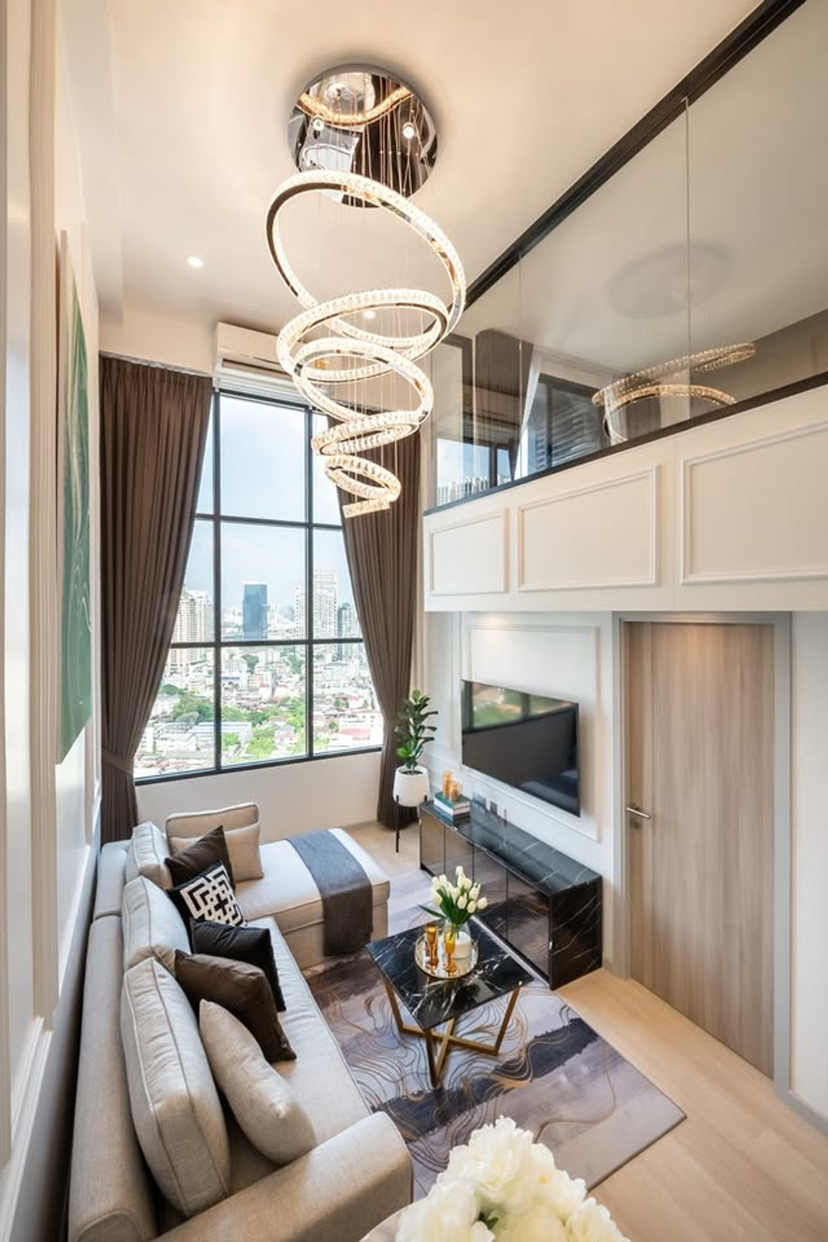 For RentCondoSathorn, Narathiwat : For rent✨Luxury condo near BTS Chong Nonsi | Knightsbridge Prime Sathorn | 1 bedroom Duplex: high floor City view: with parking for 1 car (elevator parking)