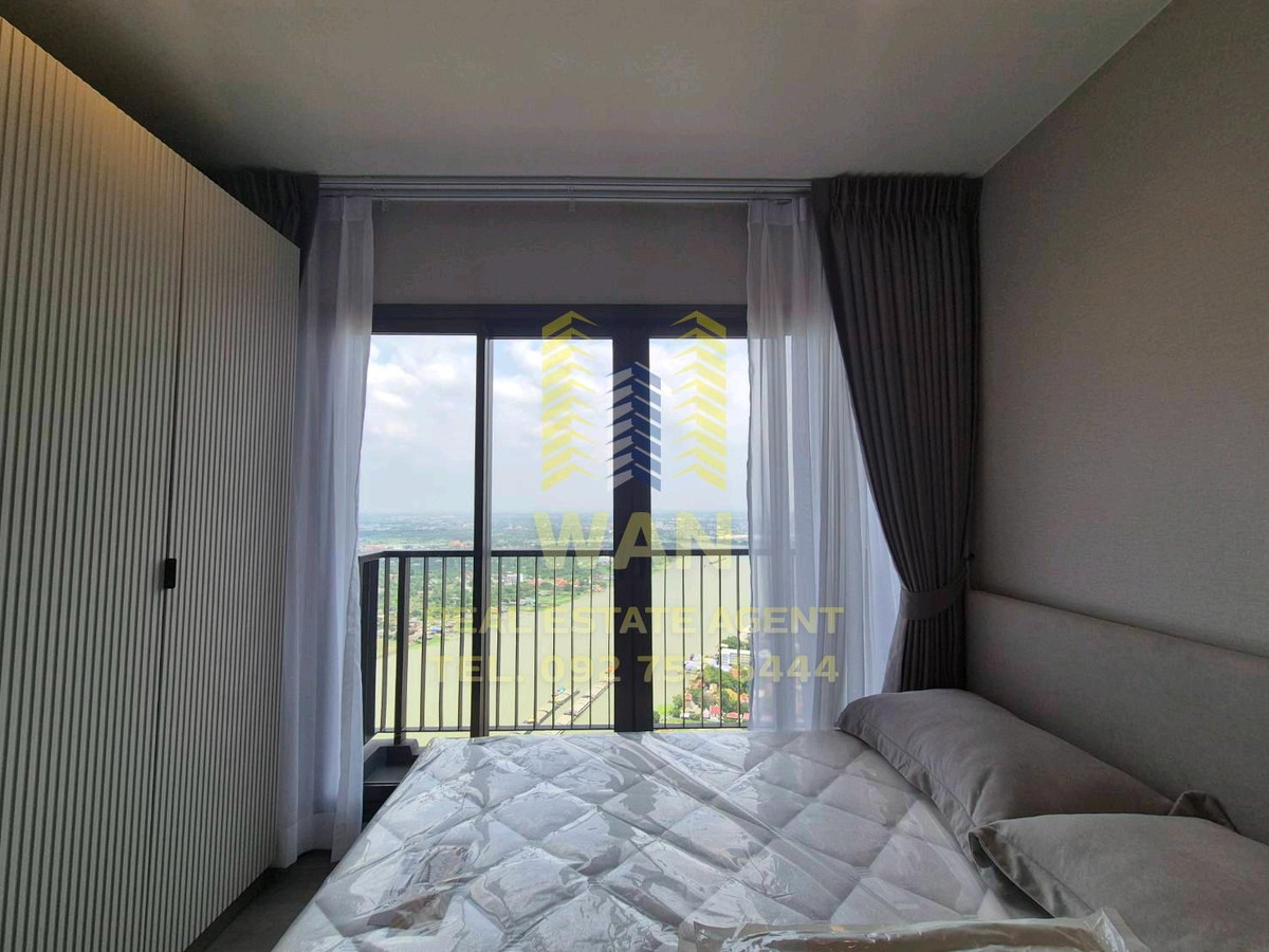 For RentCondoRattanathibet, Sanambinna : New room for rent, The Politan Aqua, 58th floor, size 31 sq m, beautifully decorated, fully furnished, ready to move in.