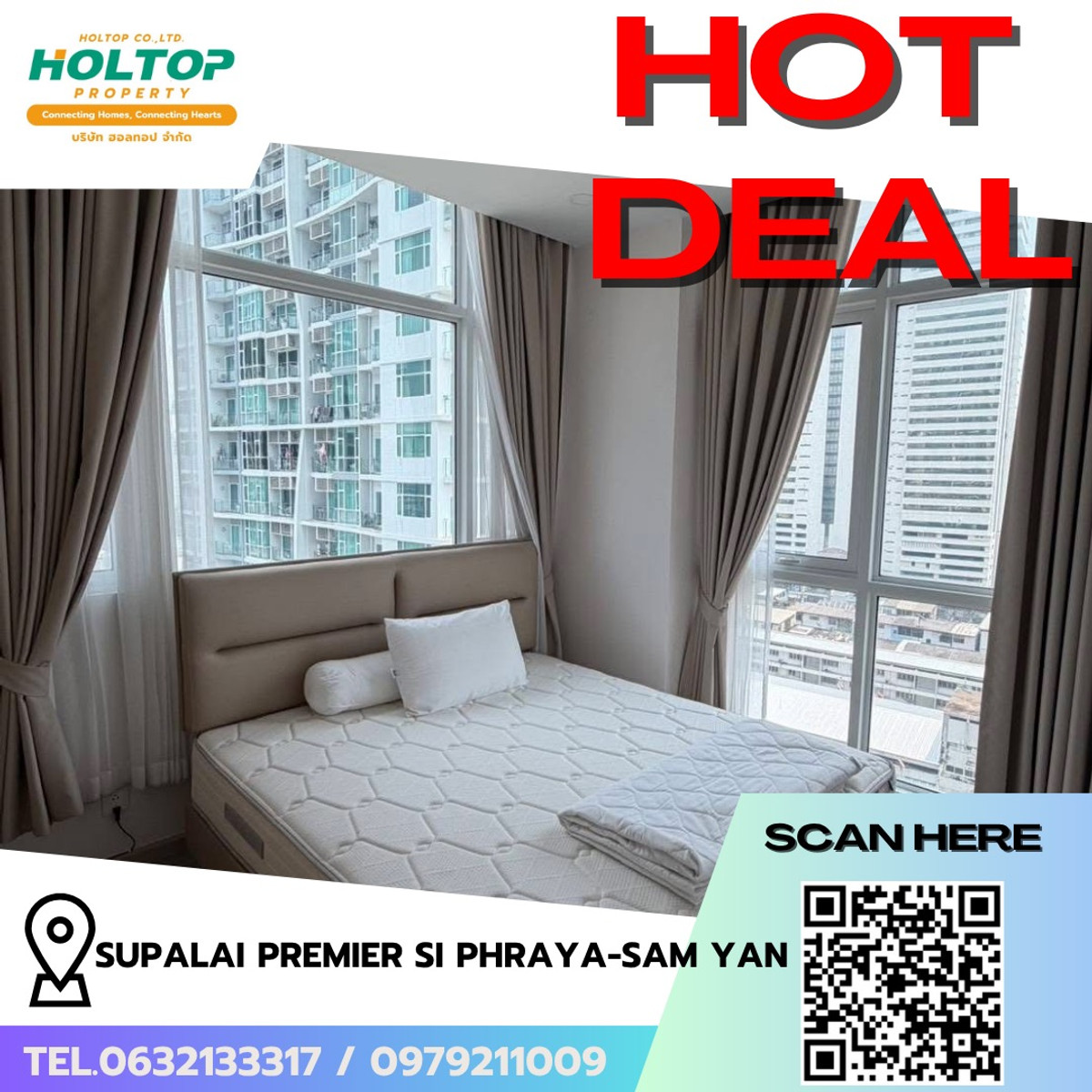 For RentCondoSiam Paragon ,Chulalongkorn,Samyan : #R9699 🎉 220369 Condo for rent Supalai Premier Si Phraya-Sam Yan.