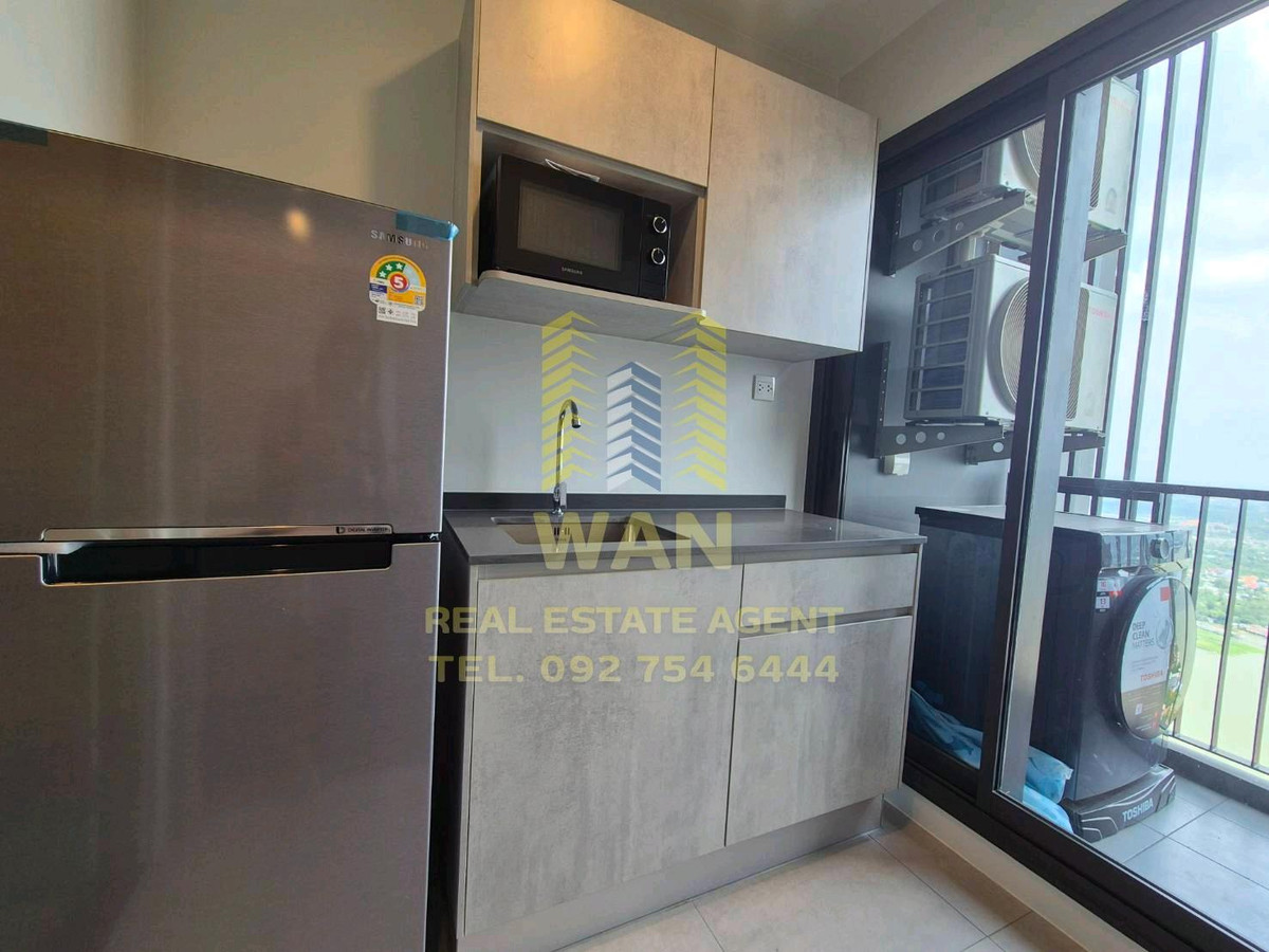 For RentCondoRattanathibet, Sanambinna : New room for rent, The Politan Aqua, 58th floor, size 31 sq m, beautifully decorated, fully furnished, ready to move in.