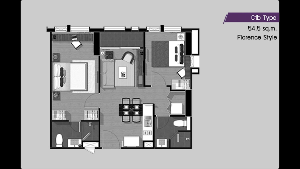 For SaleCondoRama9, Petchburi, RCA : #Condo for sale in Thonglor area #Best price #NetYield 5.6% 24th floor, size 54.5 sq m. 2 bedrooms, 2 bathrooms The Capital Eakamai - Thonglor The Capital Eakamai - Thonglor