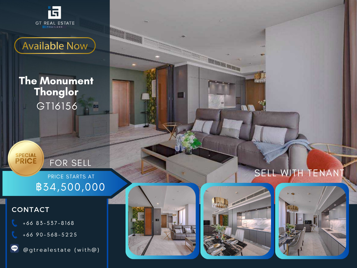 ขายคอนโดสุขุมวิท อโศก ทองหล่อ : 🏞️ GT16156 | The Monument Thonglor | Investment Opportunity | Tenant in Place