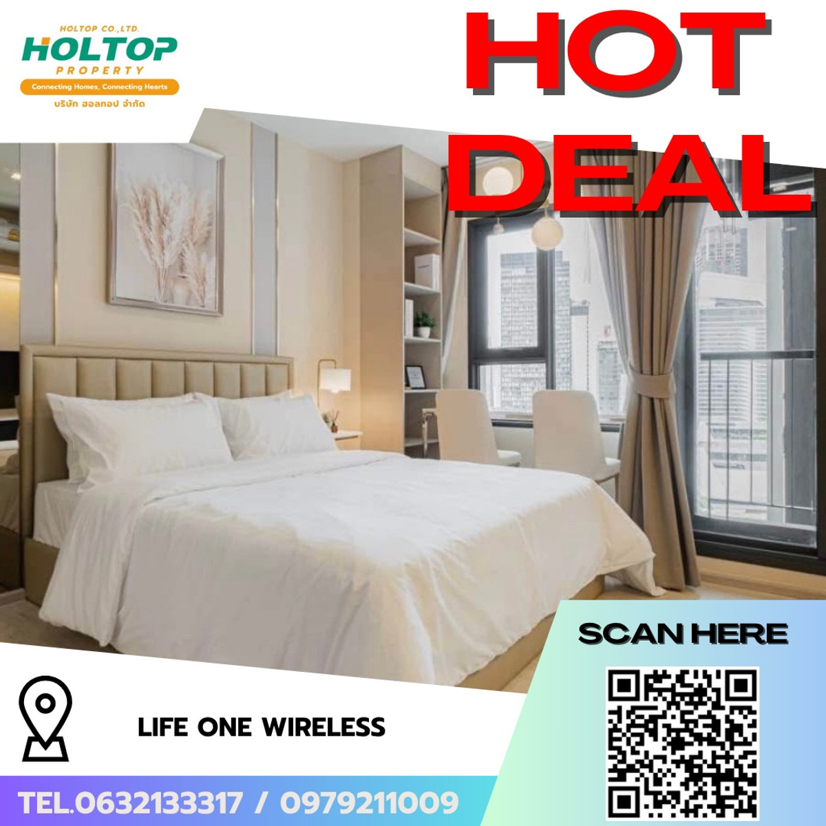 For RentCondoWitthayu, Chidlom, Langsuan, Ploenchit : #R9704 🎉 230369 Condo for rent: Life One Wireless (Previous code R2933)