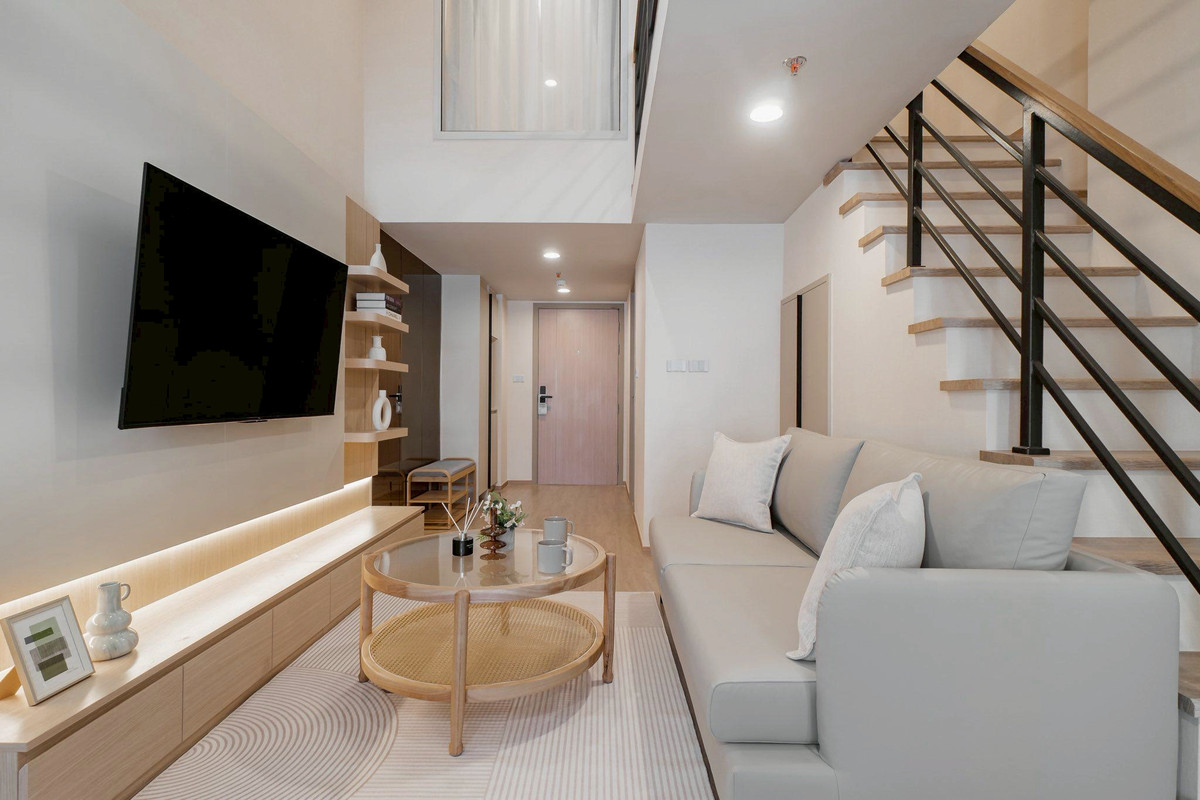 For RentCondoSiam Paragon ,Chulalongkorn,Samyan : +++Urgent rent+++Culture Chula** Duplex 2 bedrooms, 56 sq m, fully furnished, ready to move in!!!