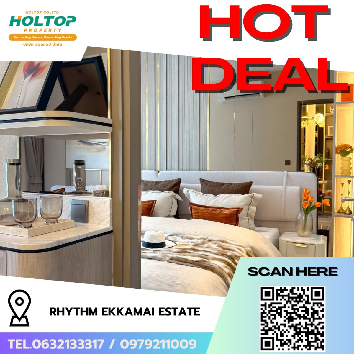 ให้เช่าคอนโดสุขุมวิท อโศก ทองหล่อ : #R9713 🎉 230369 ให้เช่าคอนโด Rhythm Ekkamai Estate 
