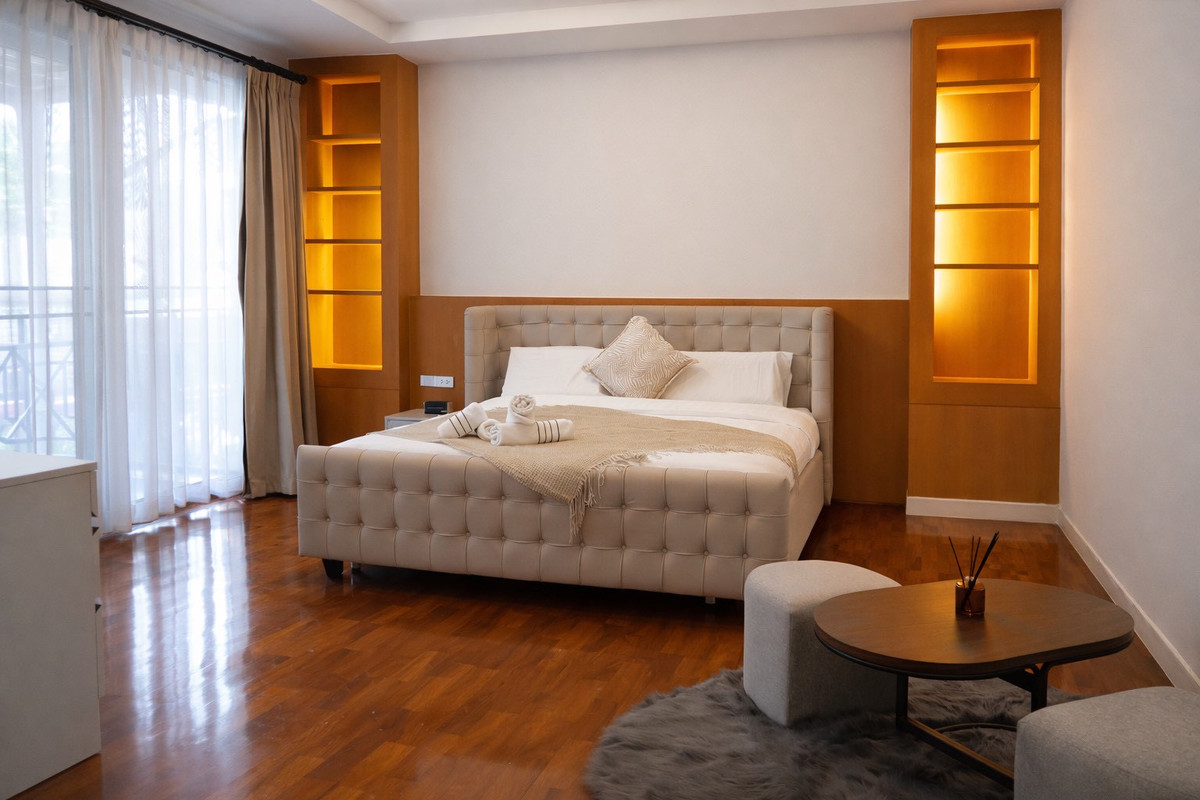 For RentHouseOnnut, Udomsuk : Single house for rent in Pridi area with swimming pool. Move in immediately, fully furnished, near St Andrews International School Bangkok 🏫