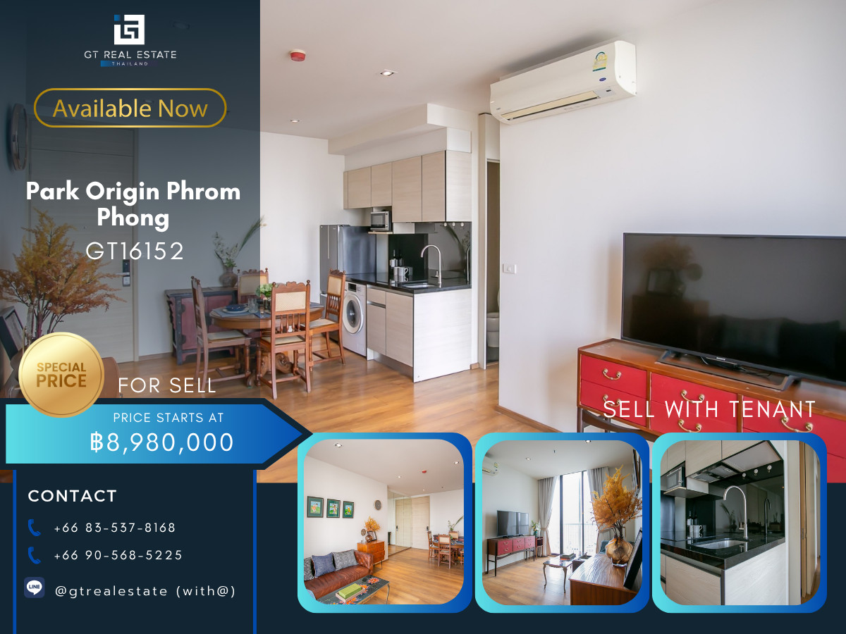 ขายคอนโดสุขุมวิท อโศก ทองหล่อ : ✨ GT16152 | Park Origin Phrom Phong 🔥 Rare Item! ขายพร้อมผู้เช่า รับรายได้ทันที