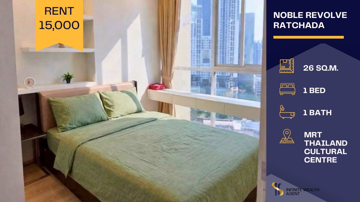 For RentCondoRatchadapisek, Huaikwang, Suttisan : 🌟 Condo for Rent – Noble Revolve Ratchada | Only 15,000 THB/month 🌟 Beautiful unit at a great price — don’t miss out! 💨✨