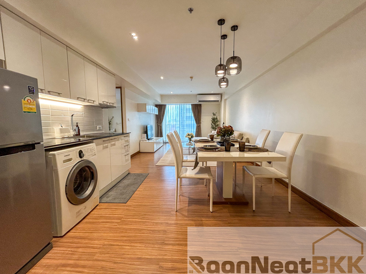 For SaleCondoRama9, Petchburi, RCA : #BaanNeatBKK No.7 | Condo My Resort Bangkok (English below) Condo for sale, completely renovated, 2 bedrooms, My Resort Bangkok, only 350 meters from MRT Phetchaburi Station / Fully renovated and ready to move in 2-Bedroom near MRT Phetchaburi