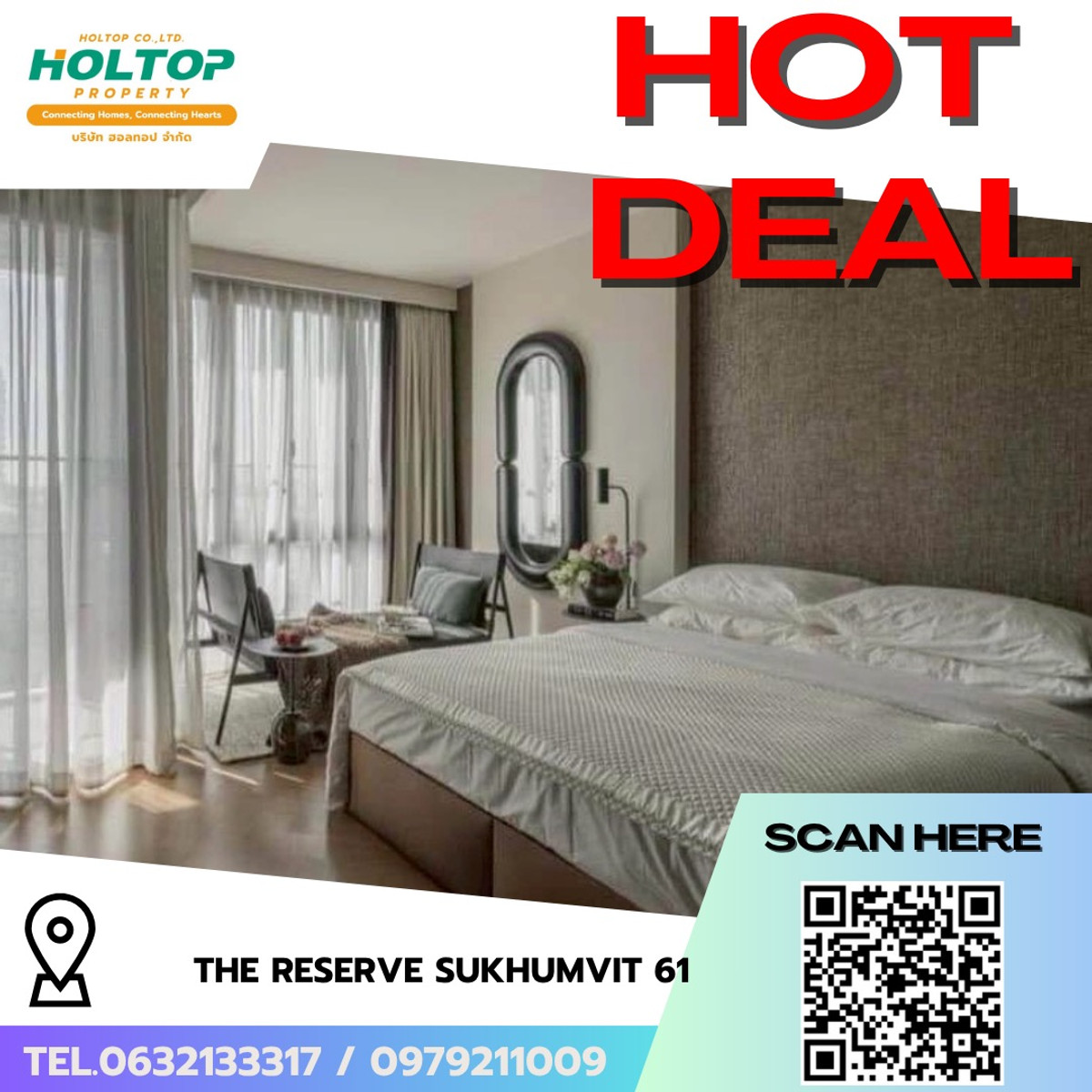 For RentCondoSukhumvit, Asoke, Thonglor : #R9719 🎉 230369 Condo for rent: The Reserve Sukhumvit 61 (Previous code R8459)