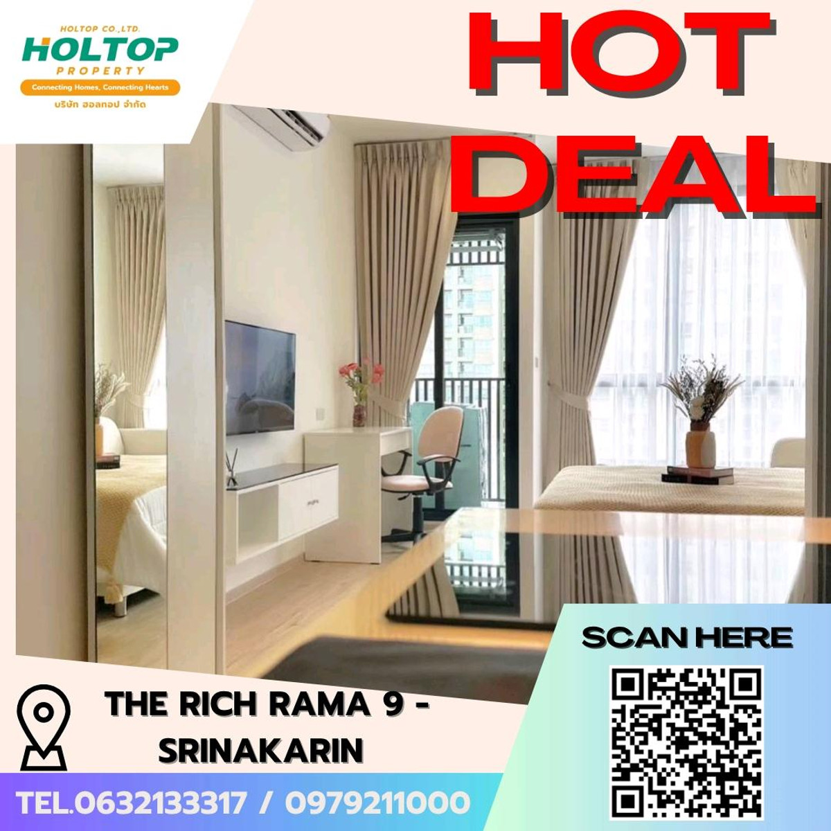 For RentCondoPattanakan, Srinakarin : #E133 🎉230369 Condo for Rent The Rich Rama 9 - Srinakarin