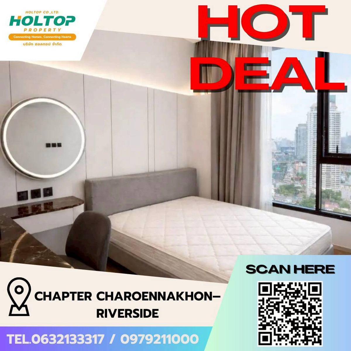 For RentCondoWongwianyai, Charoennakor : #L125🎉230369 Condo for rent Chapter Charoennakhon–Riverside  