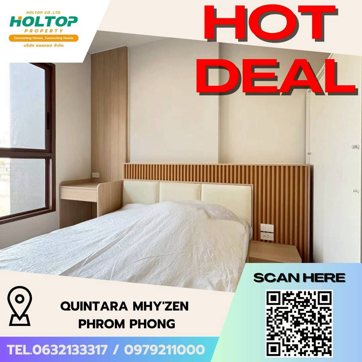 For RentCondoSukhumvit, Asoke, Thonglor : #L143 🎉230369 ให้เช่าคอนโด QUINTARA MHy'ZEN PHROM PHONG (รหัสเดิมS4116) 