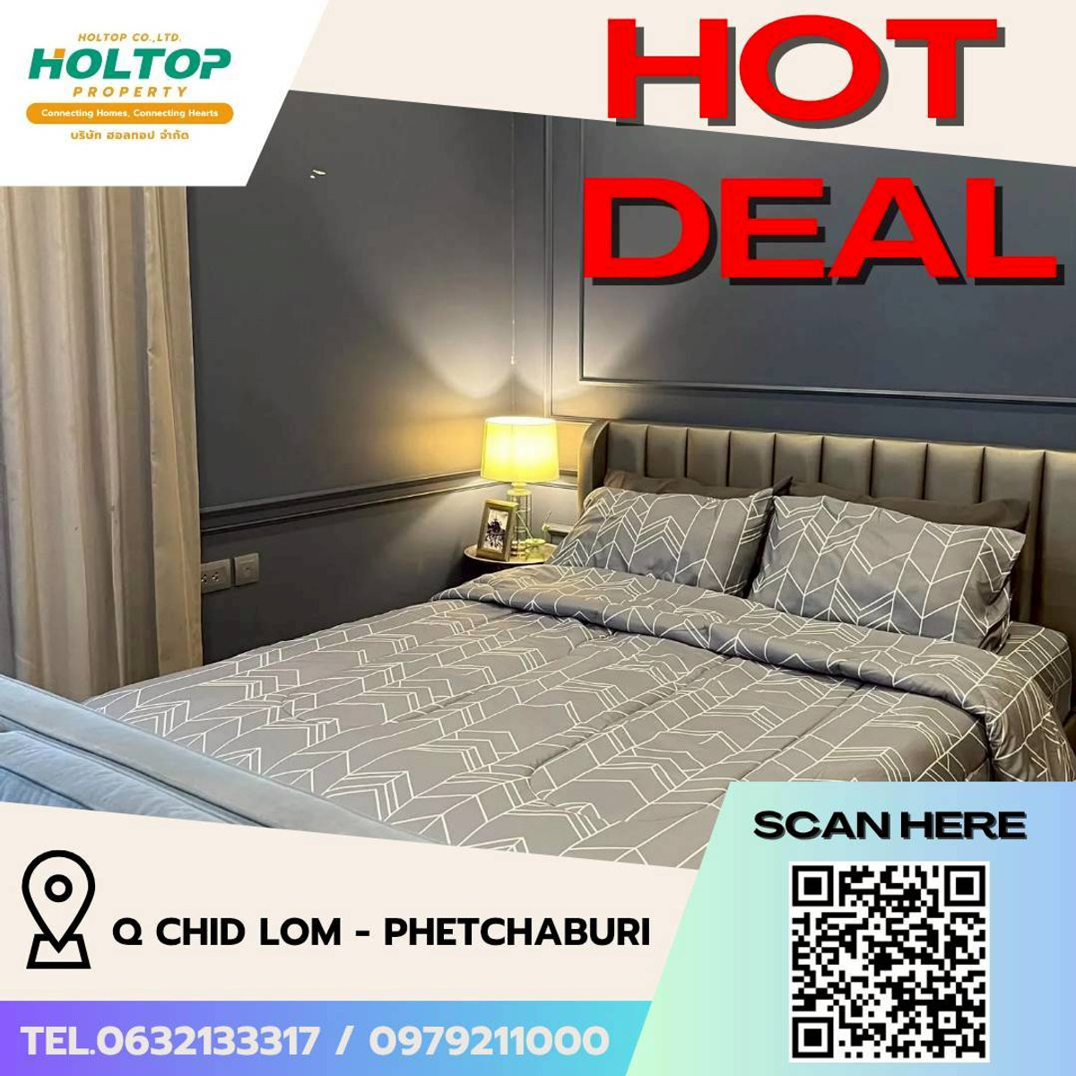 For RentCondoRatchathewi,Phayathai : #L130🎉230369 Condo for rent Q Chid Lom - Phetchaburi